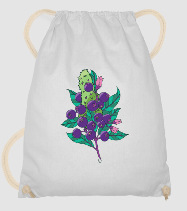 Arbust de afine model alb pe tricou