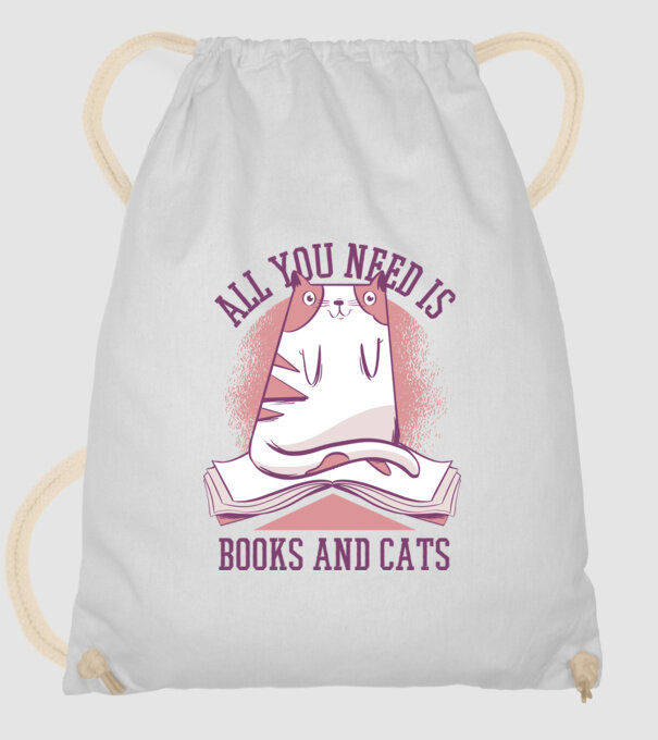 All You Need Is Books And Cats model alb pe tricou