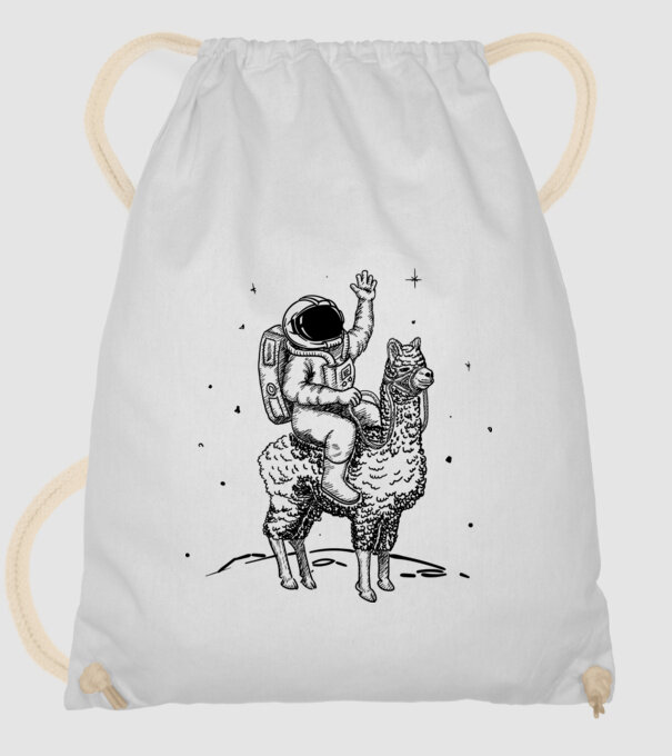 Alpaca Astronaut model alb pe tricou