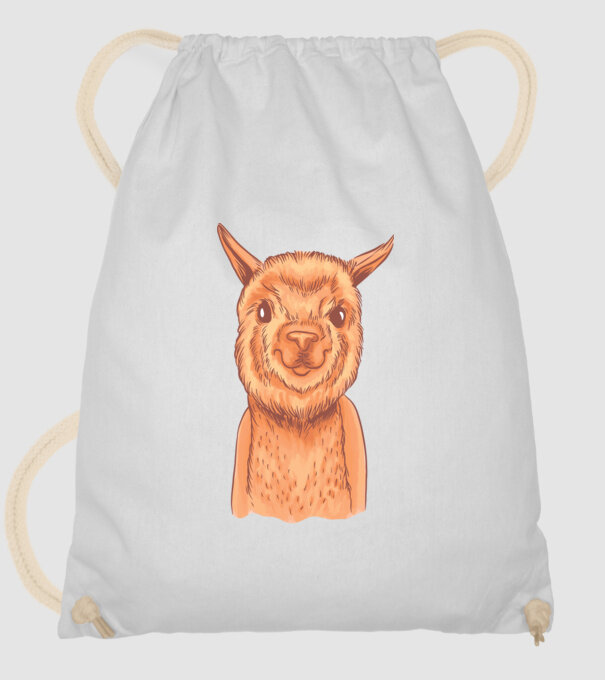 Cap de Alpaca model alb pe tricou