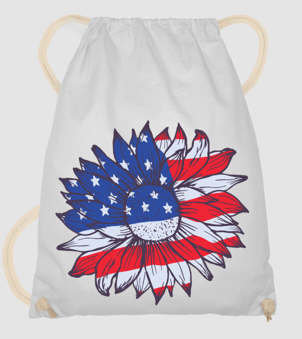 Floarea-soarelui americană Usa Sunflower model alb pe tricou