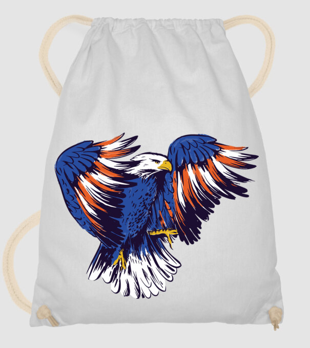 Vultur American model alb pe tricou