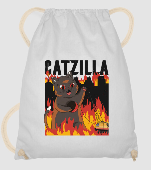 Anime Catzilla model alb pe tricou