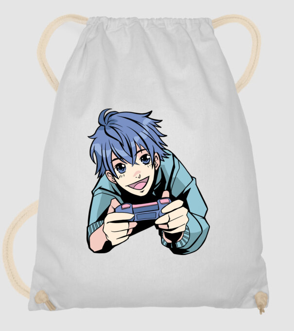 Anime băiat Gamer model alb pe tricou