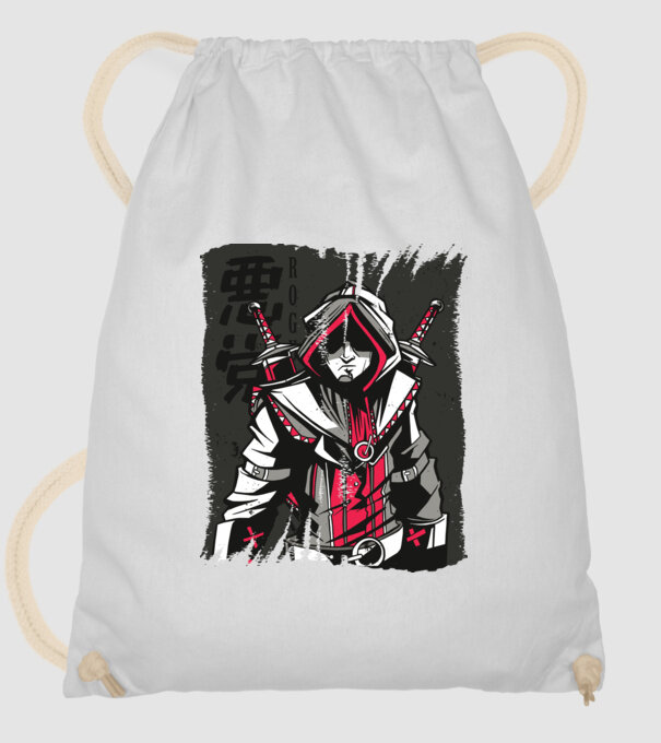 Războinic Anime model alb pe tricou