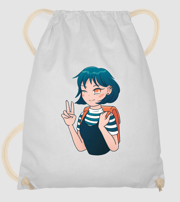 Anime fată model alb pe tricou
