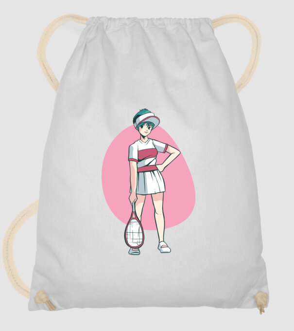 Anime Jucător de tenis fată model alb pe tricou