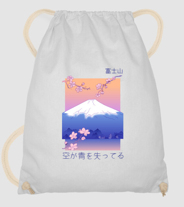 Anime Vaporwave munte model alb pe tricou