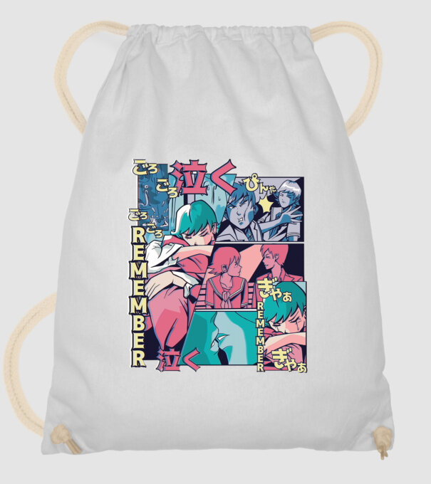 Anime Vaporwave benzi desenate model alb pe tricou