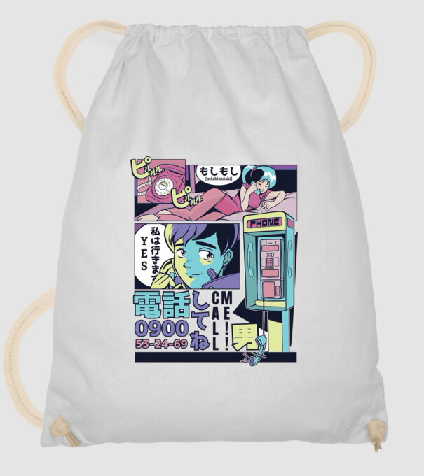 Anime Vaporwave benzi desenate model alb pe tricou