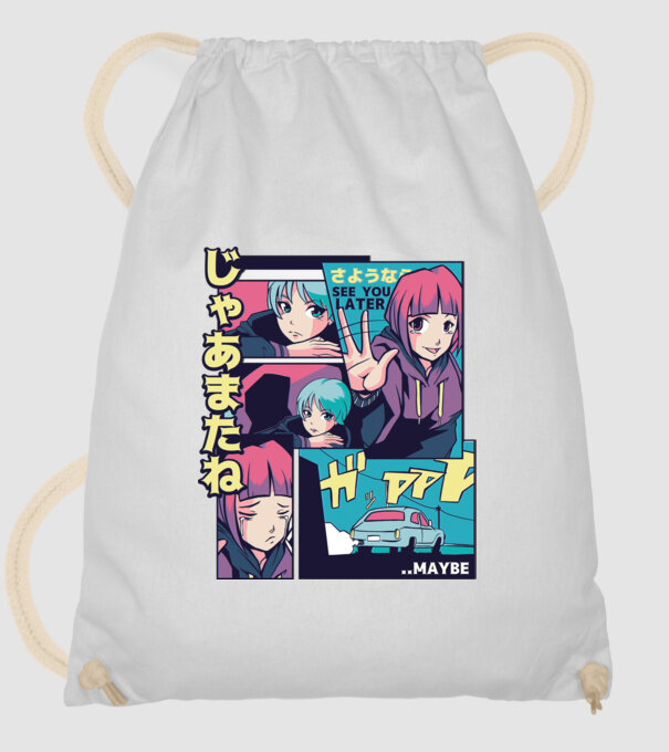 Anime Vaporwave See you Later model alb pe tricou