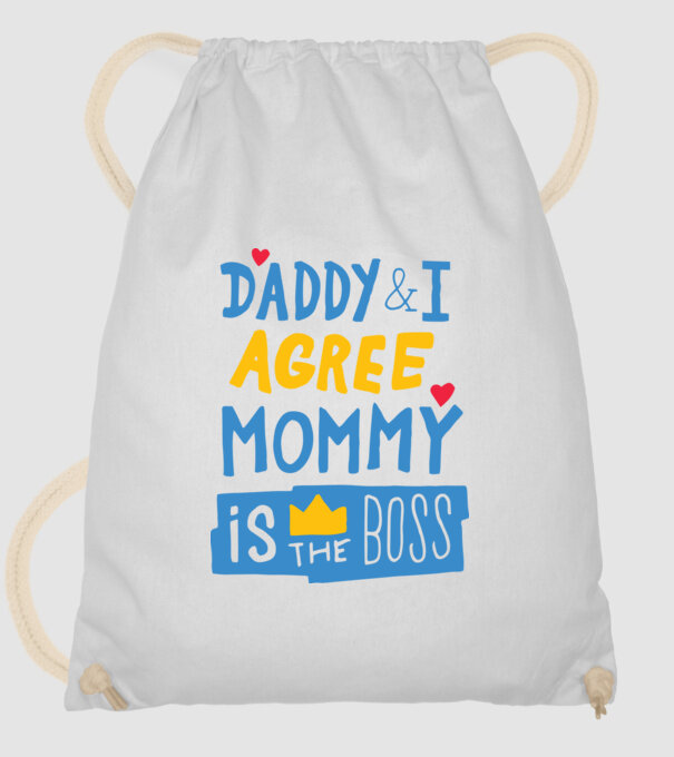 Mama e șefa model alb pe tricou