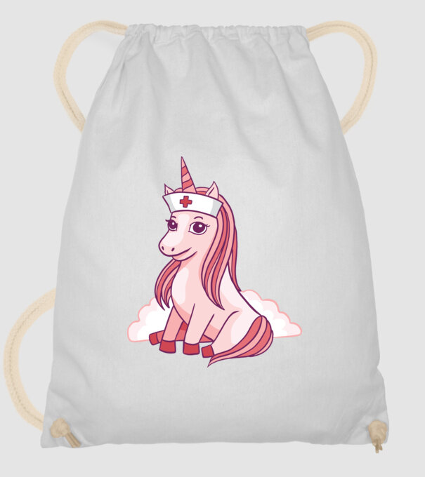 Îngrijitor unicorn model alb pe tricou
