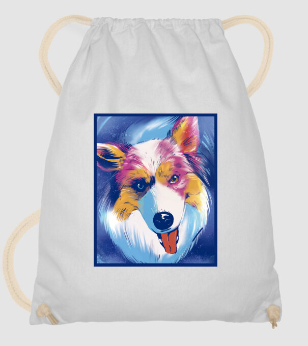 Câine ciobănesc australian model alb pe tricou