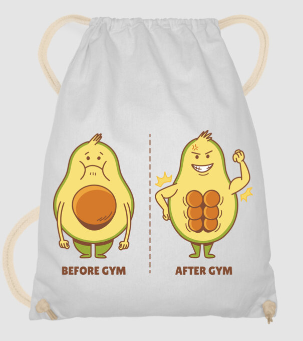 Antrenament Avocado model alb pe tricou