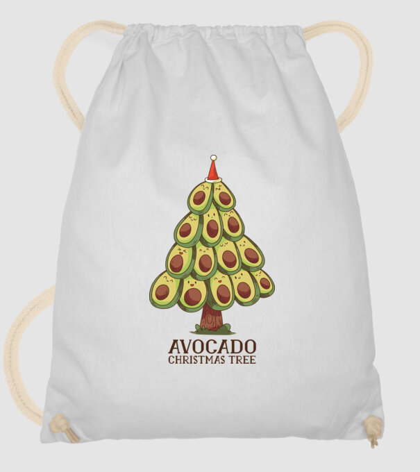 Pom de Crăciun Avocado model alb pe tricou