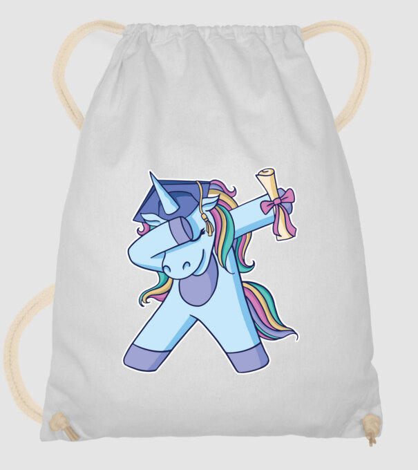 Unicorn Absolvent model alb pe tricou