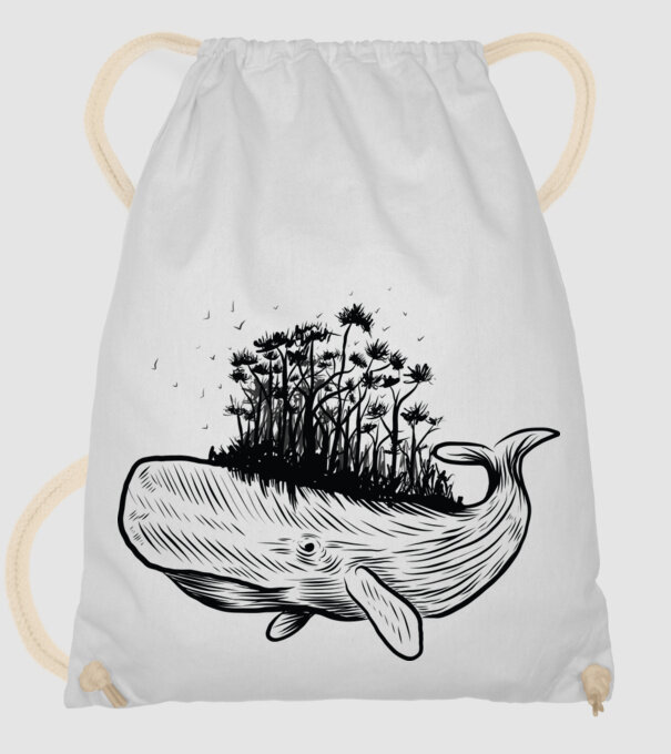 Balenă Natură model alb pe tricou