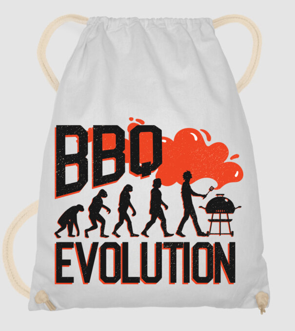 BBQ Evoluție Grătar model alb pe tricou