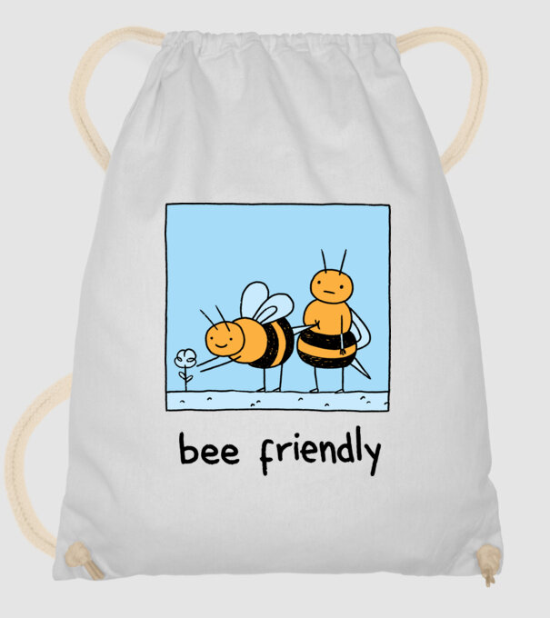 Bee friendly model alb pe tricou
