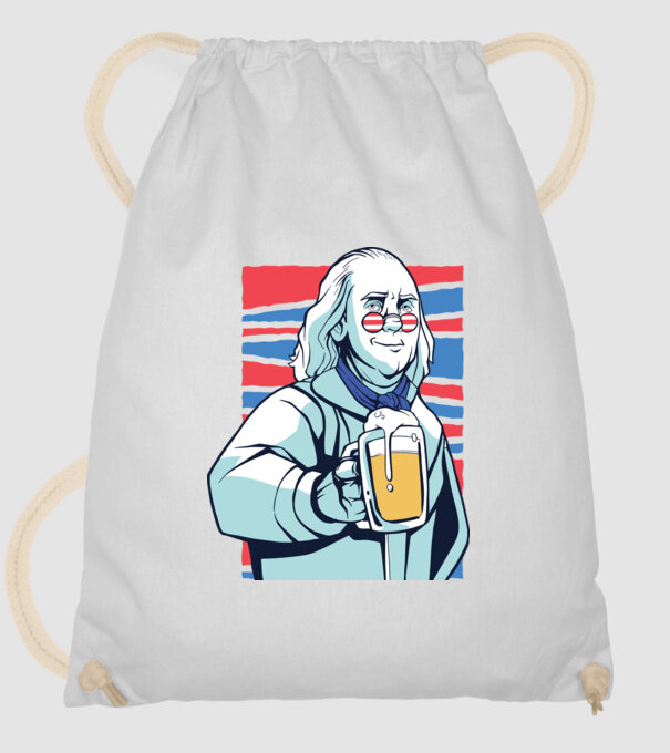 Benjamin Franklin Beer model alb pe tricou