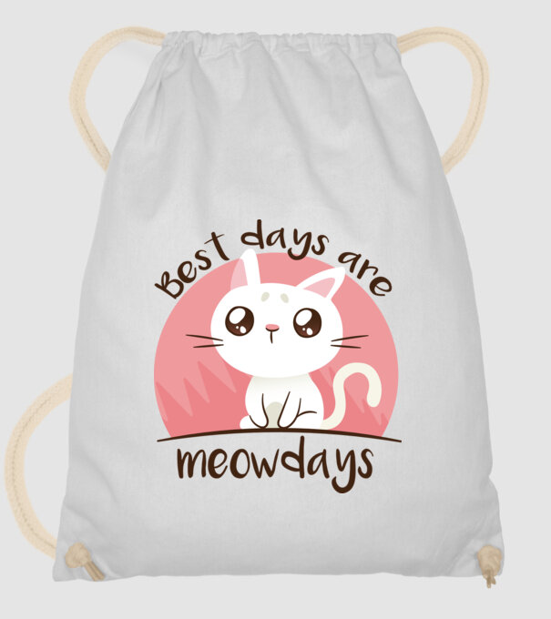 Best days are Meowdays model alb pe tricou