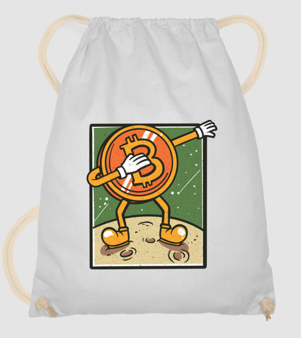 Bitcoin DAB model alb pe tricou