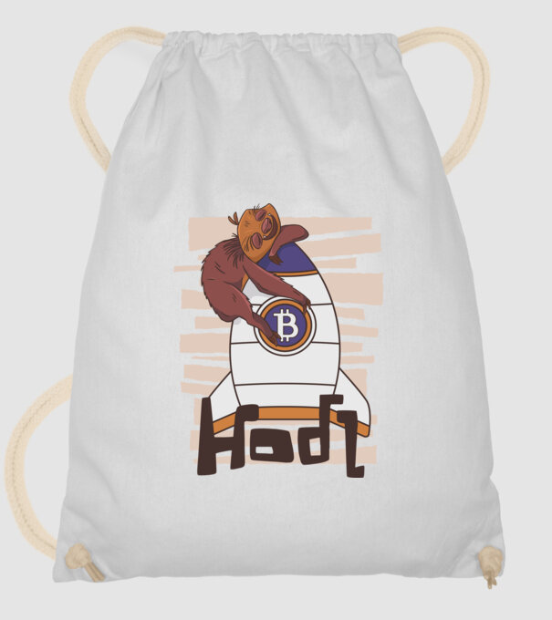Bitcoin Hodl Leneș model alb pe tricou