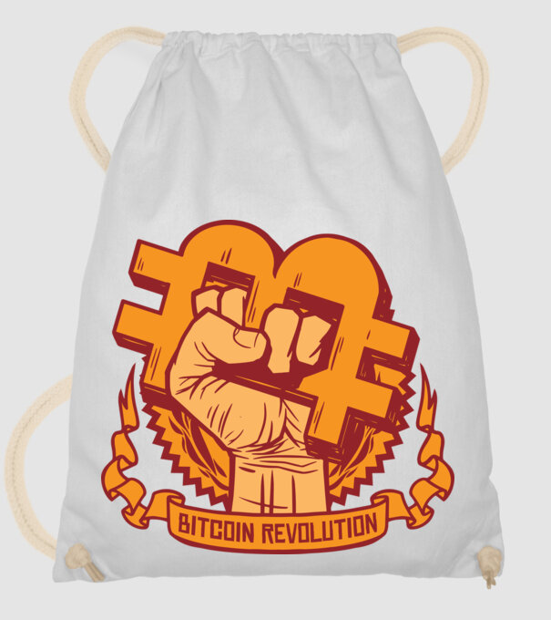 Bitcoin Revolution model alb pe tricou