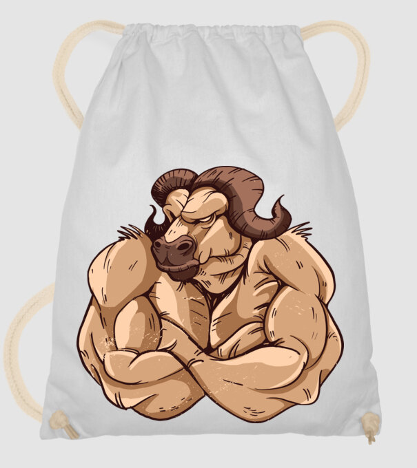 Puternic ca un bivol model alb pe tricou