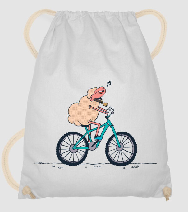 Miel cu bicicletă model alb pe tricou