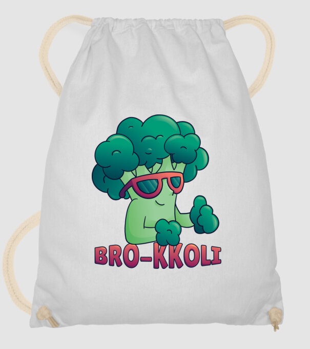 Broccoli model alb pe tricou