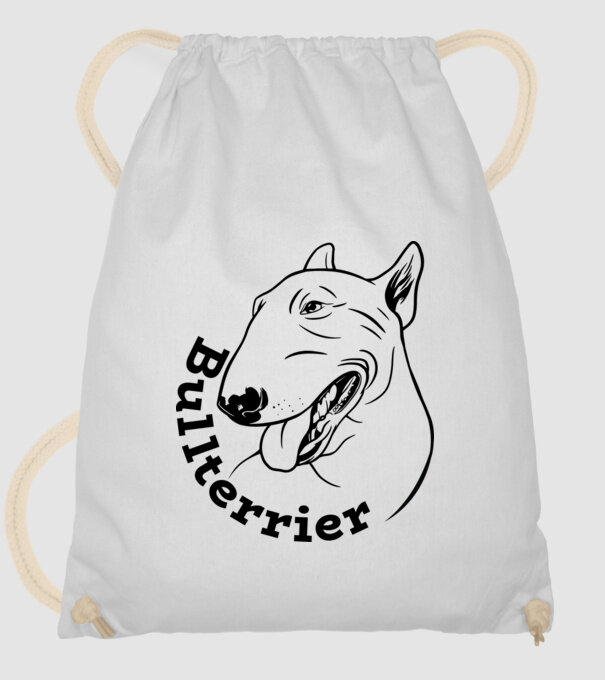 Bull Terrier model alb pe tricou