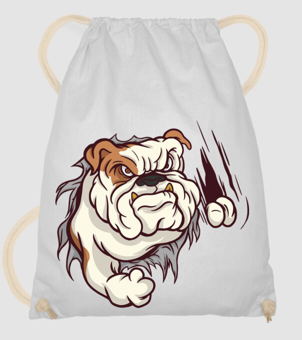 Bulldog model alb pe tricou