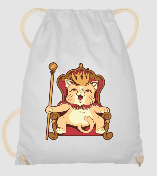 Cat King Pisică rege model alb pe tricou