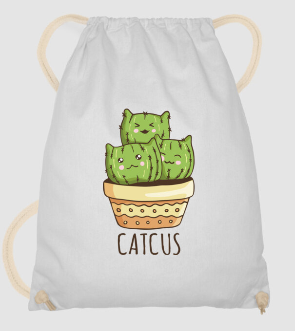 Catcus Pisică Cactus model alb pe tricou