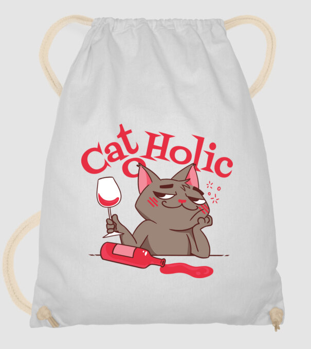 Catoholic - iubitor de pisici model alb pe tricou