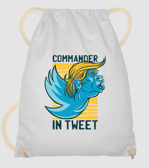 Commander in Tweet - Trump model alb pe tricou