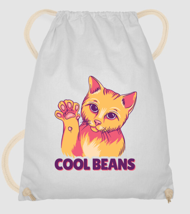 Cool Beans - talpă pisică model alb pe tricou
