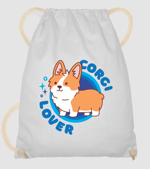 Corgi Lover model alb pe tricou