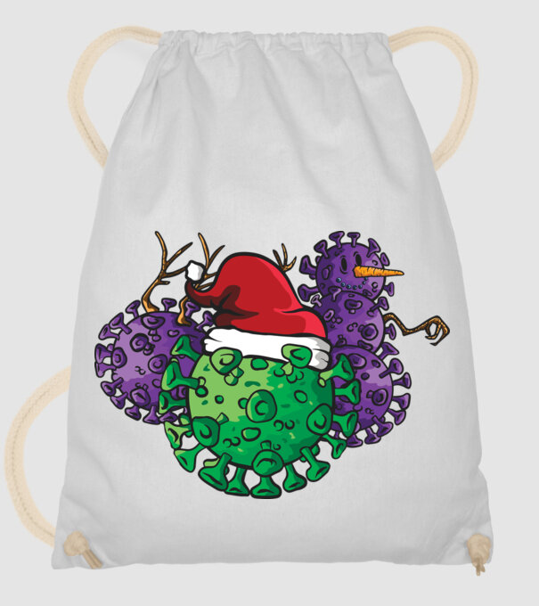 Christmas Covid model alb pe tricou