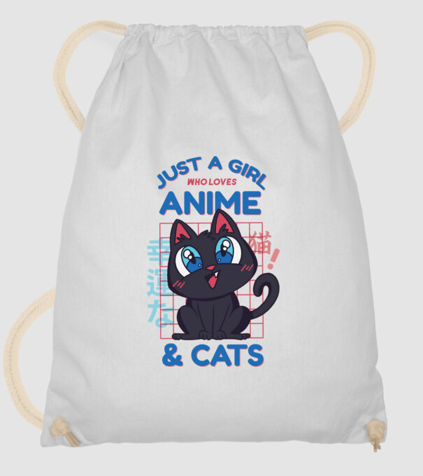 Doar o fată căreia îi place Anime și Pisicile model alb pe tricou