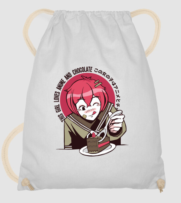Doar o fată căreia îi place Anime și ciocolata model alb pe tricou