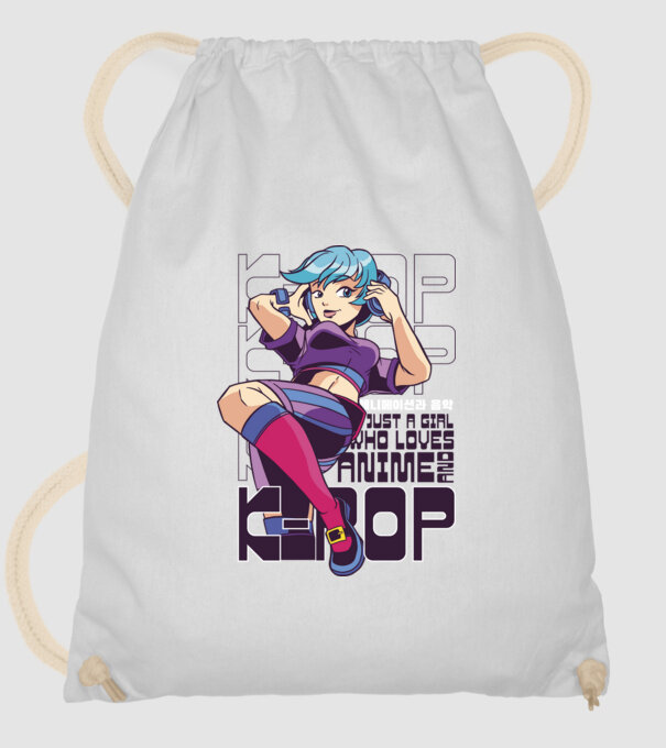 Doar o fată căreia îi place Anime și K-Pop model alb pe tricou