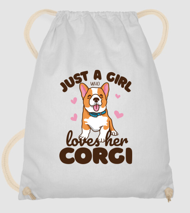 Doar o fată care iubește Corgiul său model alb pe tricou