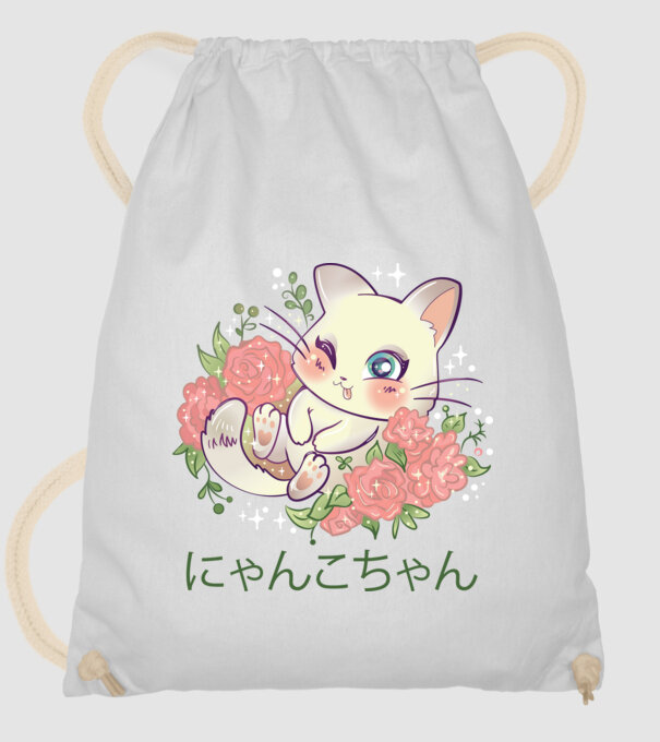 Pisicuță drăguță Anime model alb pe tricou