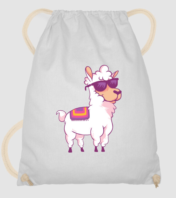 Llama drăguț model alb pe tricou