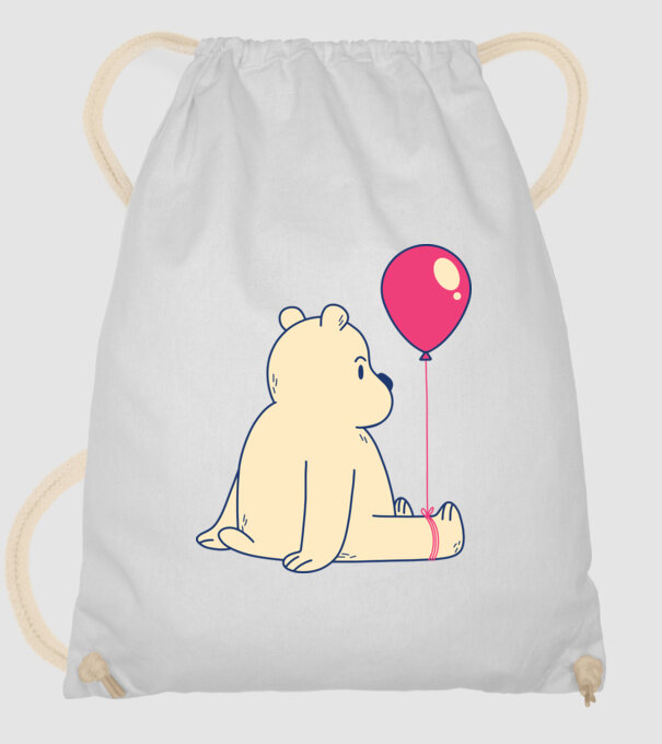 Teddy Drăguț cu Balon model alb pe tricou