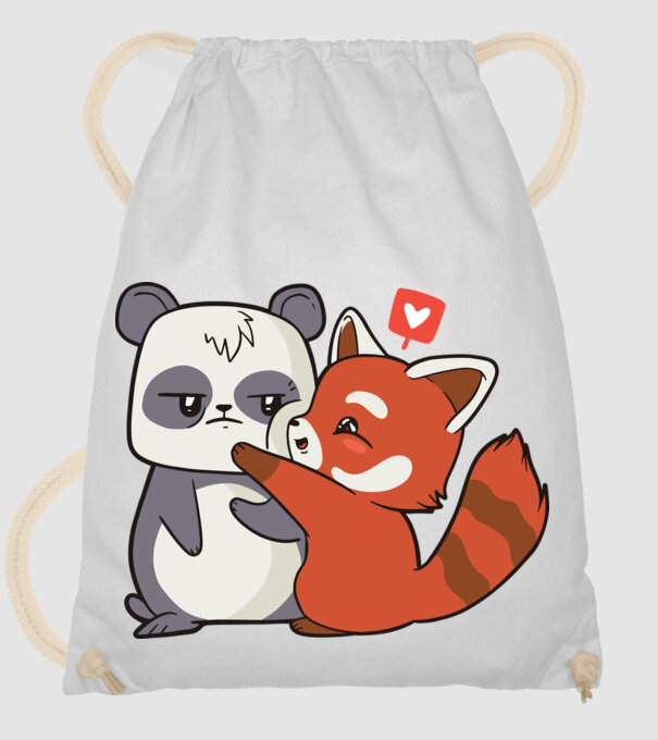 Panda drăguț Dragoste model alb pe tricou
