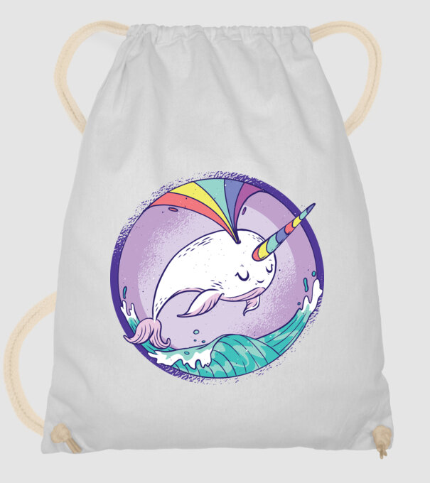 Unicorn drăguț Balenă - Narval model alb pe tricou